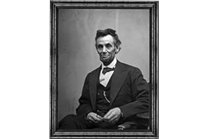 FRAME A PATENT Abraham Lincoln Photograph in a Black Wood Frame - Historical Artwork from 1865 - US President Portrait - (11" x 14") - Semi-Gloss
