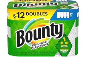 Bounty Select-A-Size Paper Towels, 6 Double Rolls, White, 90 Sheets Per Roll