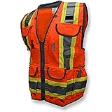 Radians SV55 Class 2 Heavy Woven Two Tone Engineer Vest with Padded Neck to Support Extra Weight in Cargo Pockets
