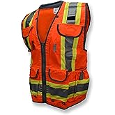 Radians SV55 Class 2 Heavy Woven Two Tone Engineer Vest with Padded Neck to Support Extra Weight in Cargo Pockets