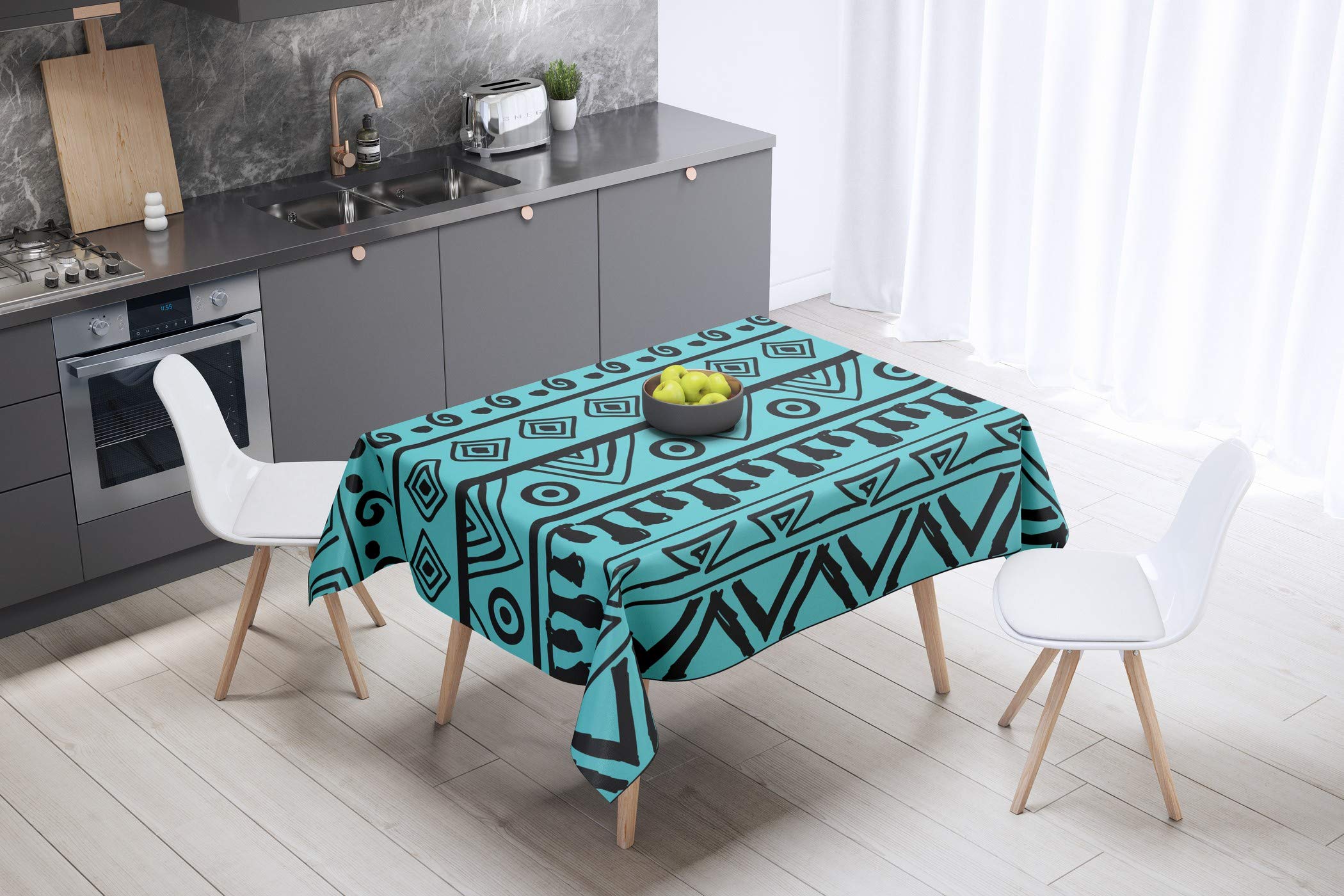 Bonamaison Kitchen Decoration, Tablecloth, 140cm x 140cm - Designed and Manufactured in Turkey