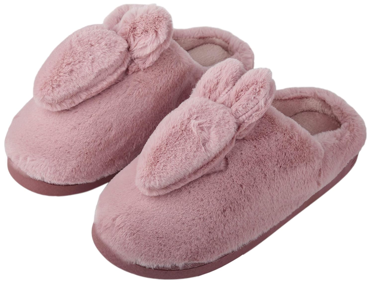 Irsoe Ladies Winter House Slippers Cartoon Rabbit House Shoes Soft Sole Home Slippers
