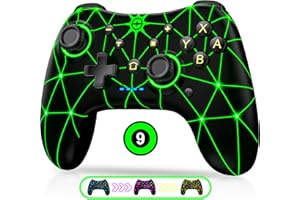 ELISWEEN Switch Controller, Wireless Switch Controller Compatible with Nintendo Switch 2/Swicth Controller/Lite/OLED, Wireless Switch Controllers Work with iOS/Android/PC with RGB Light, Programmable, TURBO & Wakeup