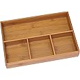 Lipper International 824, Bamboo Wood 4-Compartment Organizer Tray, 11 5/8" x 7 7/8" x 1 3/4"