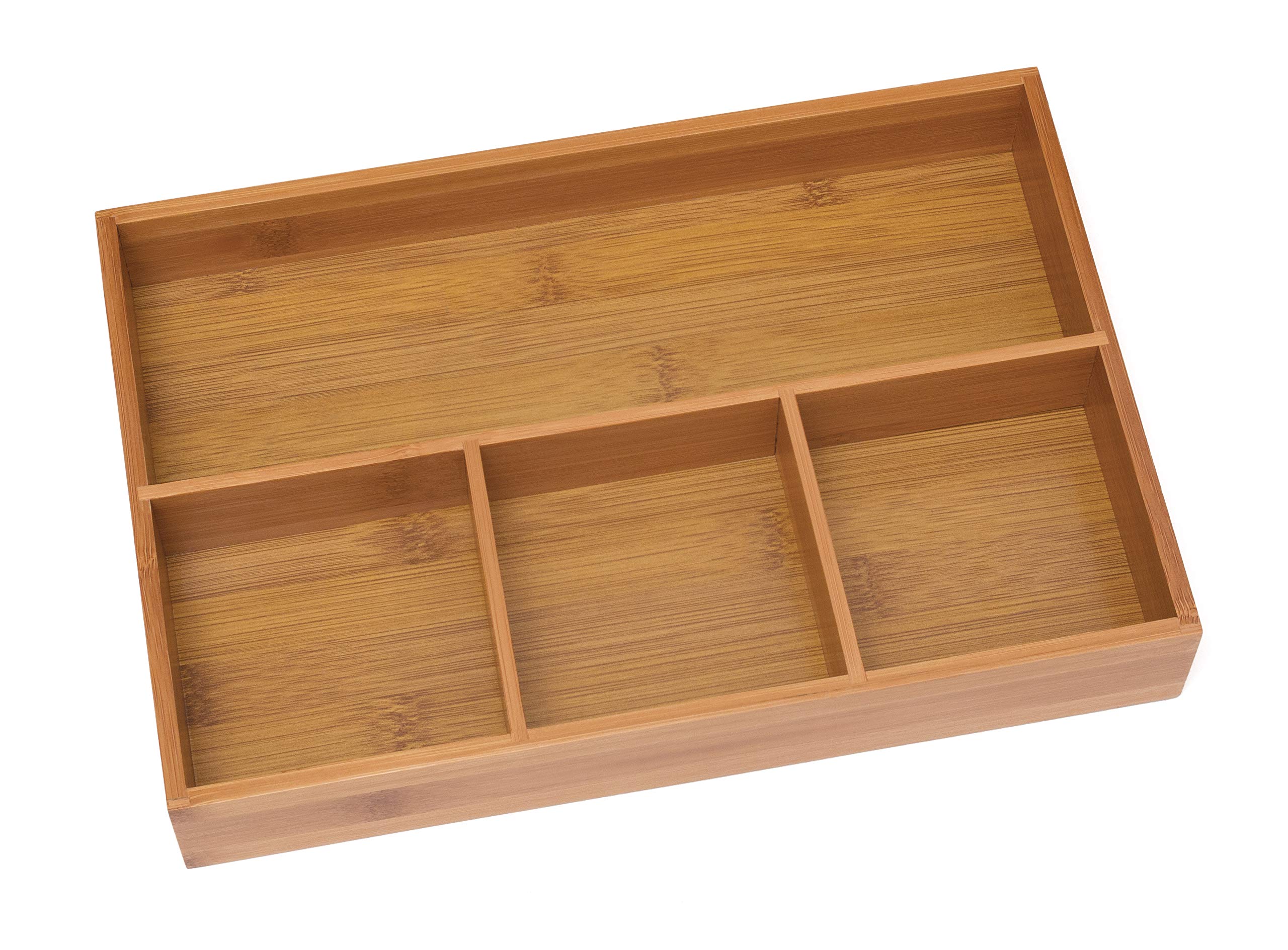 Photo 1 of Lipper International 824, Bamboo Wood 4-Compartment Organizer Tray, 11 5/8" x 7 7/8" x 1 3/4"