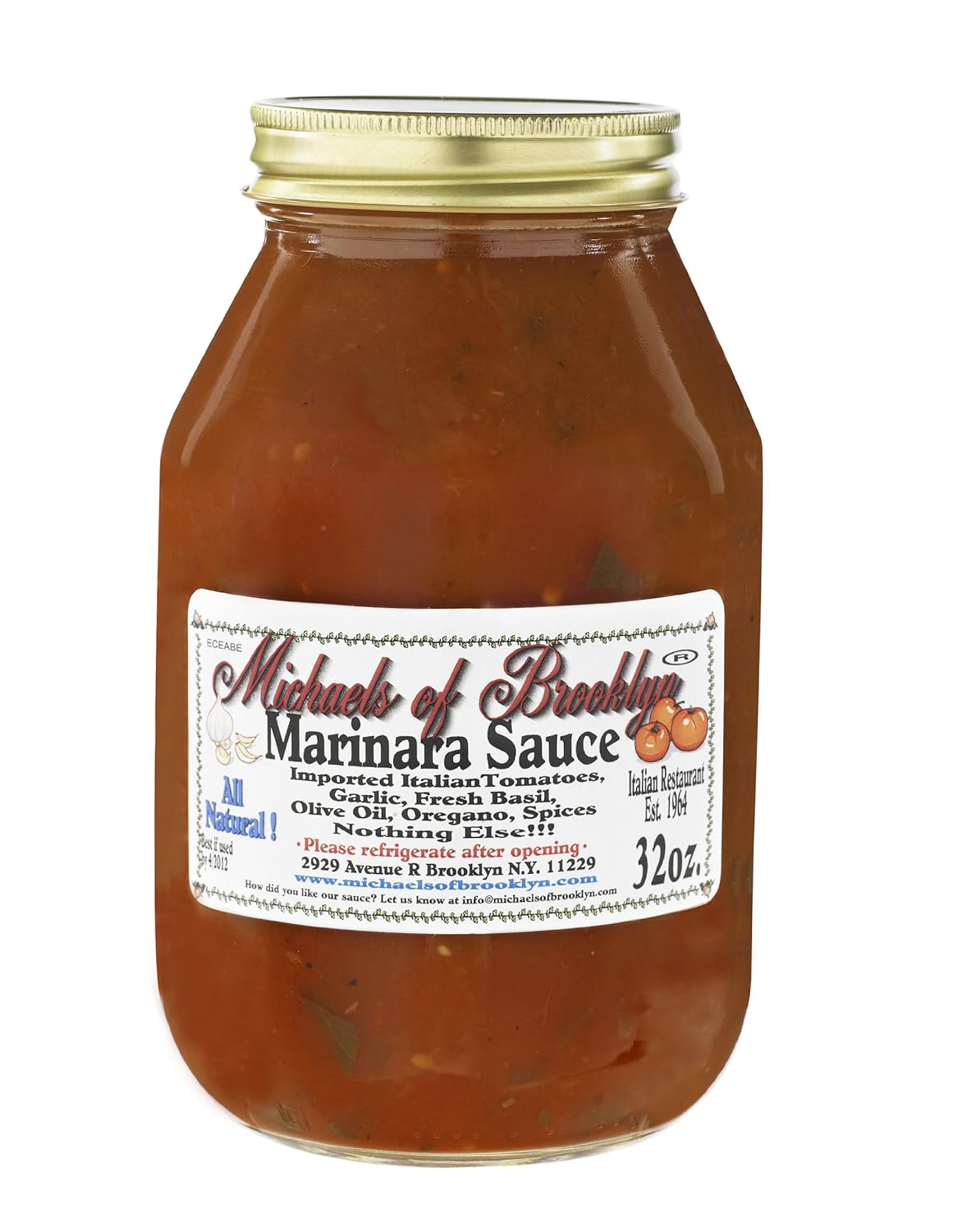 MICHAELS OF BROOKLYN Marinara Sauce, 32 OZ Tomato And