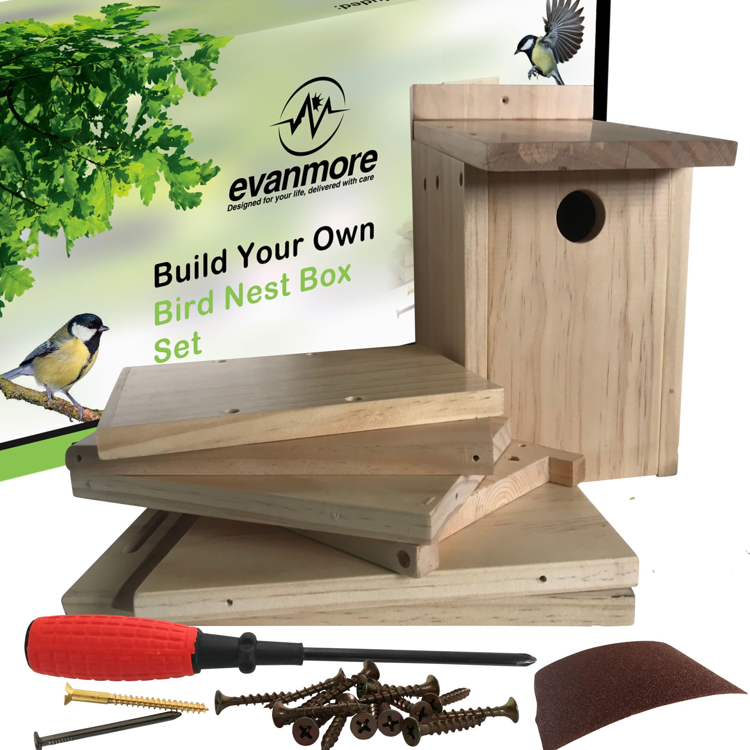 Build Your Own Bird Box Set DIY Kit Birds House Gift Wood For Children Adults Garden Self Assembly Birdhouse Boxes Kits