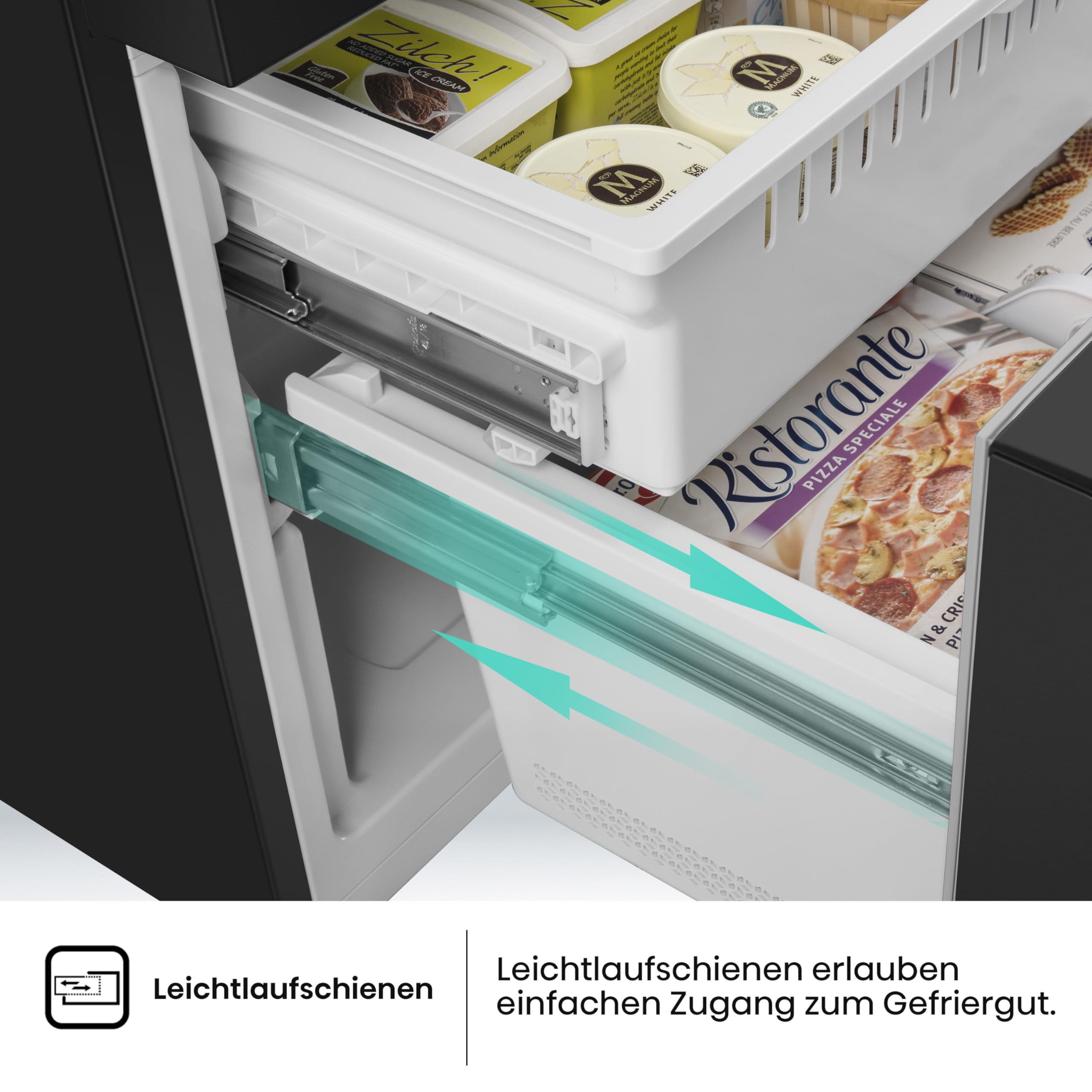 Hisense RF540N4SBF2 French Door Kühl-Gefrierkombination/ NoFrostPlus/ Inverter-Kompressor/ Multiflow 360°/ SuperCool/ 181,7 cm/ Kühlteil 302 l/ Gefrierteil 178 l/ 40 dB/ 310 kWh/ Jahr/ Schwarz 9