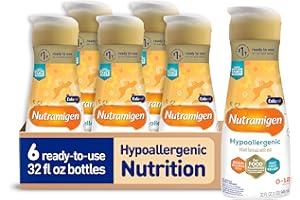 Enfamil Nutramigen Hypoallergenic Baby Formula with Iron, Lactose Free, Colic Relief from Cow's Milk Allergy Starts in 24 Hours, Brain Building DHA, Probiotic LGG for Immune Support, 32 Fl Oz, 6 Count
