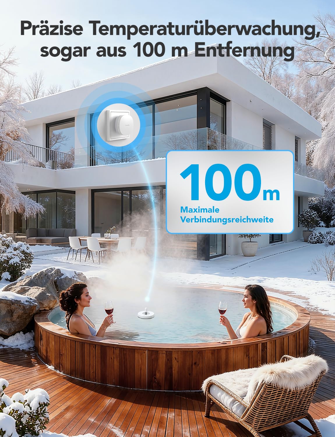 GoveeLife WLAN Pool thermometer mit App, Schwimmendes Funk Wasserthermometer Digitale mit Wasserdichtigkeit nach IPX7, Benachrichtigungsalarm für Badewanne, Aquarium, Whirlpool und Spa 3