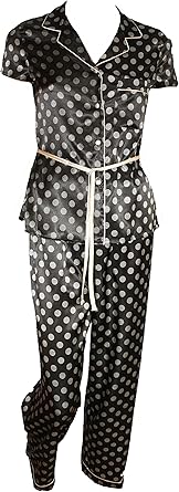 m&s black satin pyjamas