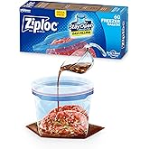 Ziploc Gallon Food Storage Freezer Bags, Stay Open Design with Stand-Up Bottom, Easy to Fill, 60 Count