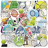 Tennis Stickers Pack,50PCs Athletic Sports Stickers,Vinyl Decals, Sticker for Hydro Flask,Laptop,Water Bottle,Gift Sticker for Party Favors