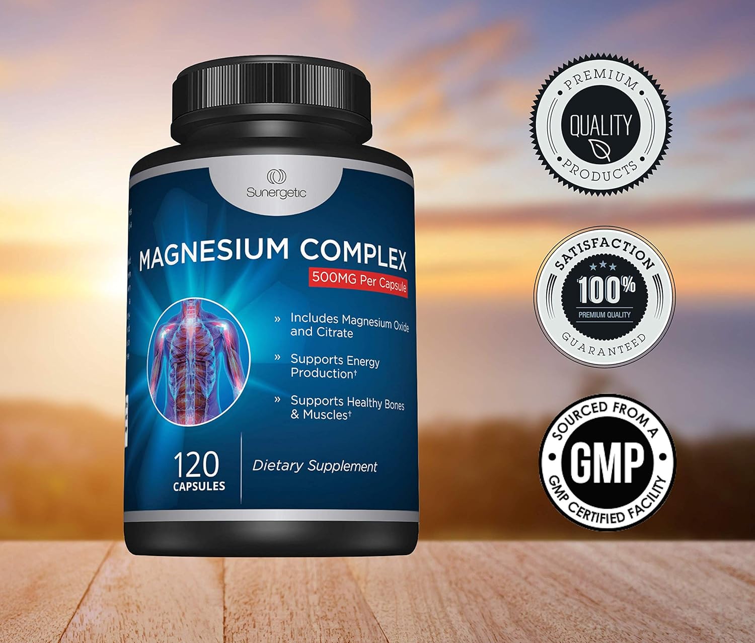 Premium Magnesium Citrate Capsules – Powerful 500mg Magnesium Oxide & Citrate Supplement – Helps Support Healthy Bones, Muscles, Teeth, Energy & Relaxation – 120 Vegetable Capsules: Health & Personal Care