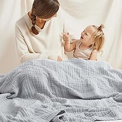 Carriediosa 100% Cotton Muslin Throw Blanket