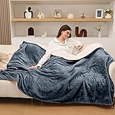Heated Throw Blanket, Electric Blanket Throw with 5 Heating Levels & 4 Hours Auto Off, Super Soft Flannel Sherpa Fast Heating Blanket with ETL Certified for Bedding, 50"x60", Gray