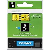 DYMO 45018 D1 High-Performance Polyester Removable Label Tape, 1/2-Inch x 23 ft, Yellow