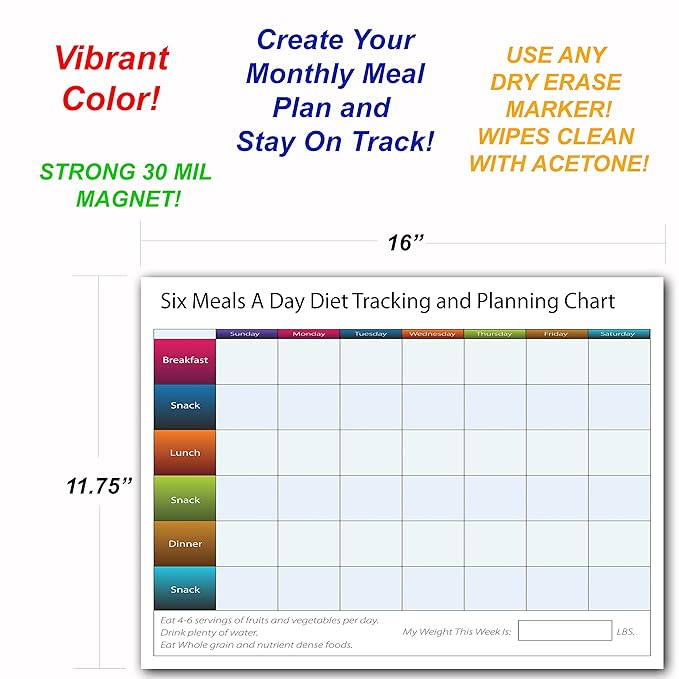 Precision Works - Menú magnético que se borra para nevera con ...