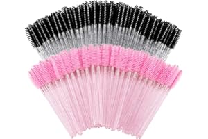 200 Mascara Wands Disposable Eyelash Brush Spoolies，Eye Lashes Eyebrow Extension Applicator Pink Black Tbestmax