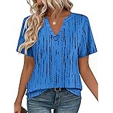 Zeagoo Womens Tops Short Sleeve V Neck Tee Shirts Cute Dressy Casual Clothing Business Work Blouse
