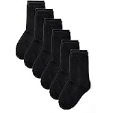 Bearbay 6 Pairs Kids Cotton Crew Socks for Uniform School Athletic Daily Dress Unisex Youth Boys Girls