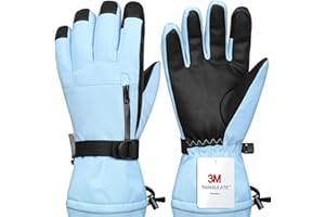 Odtmger Snow Gloves,Touchscreen Ski Mittens, 3M Thinsulate Warm Cold Weather Ski Gloves for Parent Boys Girls