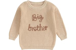CHAUKAREAUL Big Brother Little Brother Matching Outfit Toddler Baby Boy Sweatshirt Letter Embroidery Shirt Winter Clothes