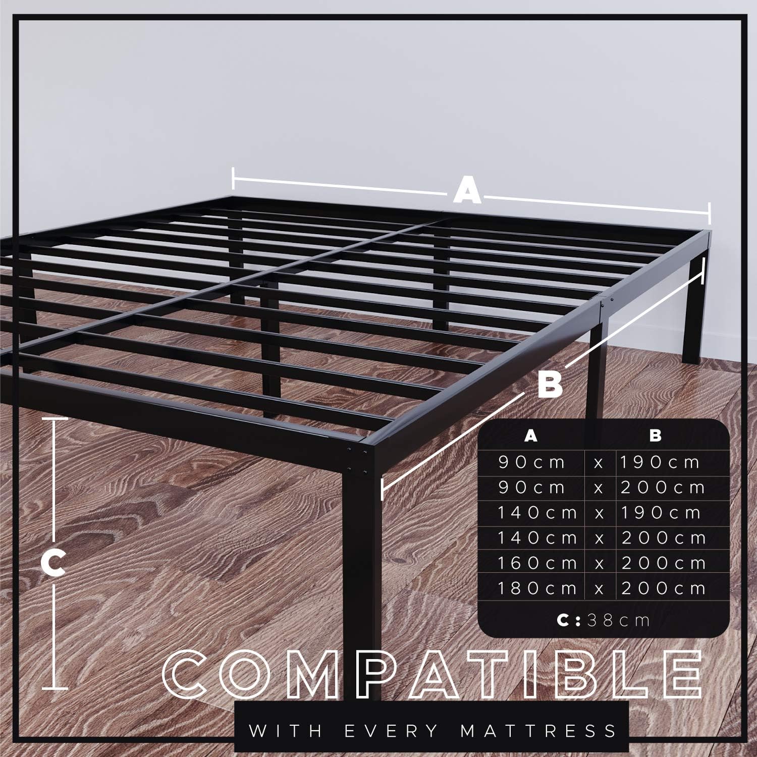 Muebles Camas, estructuras y bases Somier Cama Metalica 90x190 cm Camas