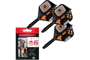 Target Darts K-Flex Game Over/Press Start/You Win Dart Flights & Shafts, No.6 | Pack of 3 Kflex Integrated Flight & Shaft Sys
