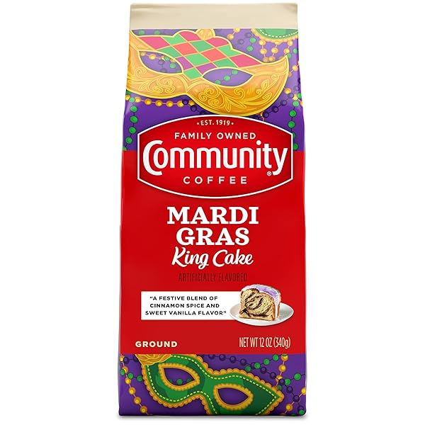 COMMUNITY COFFEE MARDI GRAS KING CAKE FLAVORED 12...
