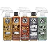 Chemical Guys HOL_113 Leather Lovers Kit for Leather Car Interiors, Furniture, Apparel, Shoes, Sneakers, Boots (Works on Natural, Synthetic, Pleather, Faux Leather and More) (5 Items), 16 oz, Black