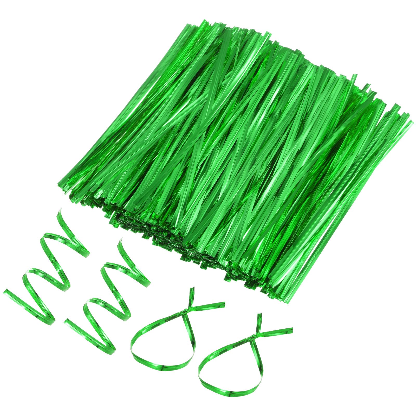 M METERXITY 800-Pack Metal Twist Ties, 12cm Metallic Twists Tie for Christmas/Party Decoration/Garden Plant/Gift Wrapping/Bread/Cake/Pops Candy Bags, Reusable Twisty-Ties [Green]