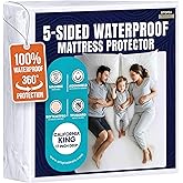 Utopia Bedding Waterproof 5-Sided Mattress Protector California King Size, Premium Breathable Mattress Cover, Fitted Style with Stretchable Pockets (White)