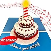 Birthday Cards with Plush Cake, Lights & Music Plays Rock Song “BIRTHDAY” – Happy Birthday Card Mom, Birthday Cards Women, Pop Up Cards, Pop Up Bday Cards