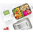 ecozoi Stainless Steel Lunch Box, Leak Proof 3 Compartment, Medium | Redesigned Silicone Seal | Sustainable Zero Waste Eco Friendly Bento Box Food Storage Container