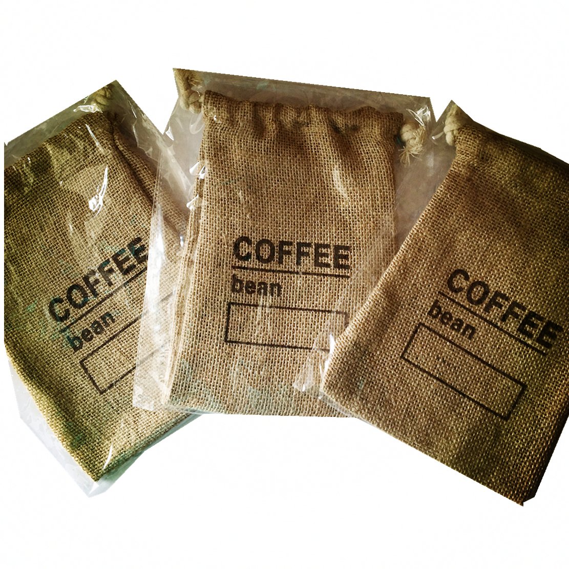Jute Woven Bundles Coffee Bean Sacks Kitchen Sundries Peas Sacks Date Record Natural Burlap Bags Drawstring Reusable (3pc,5.9" X 4.13")