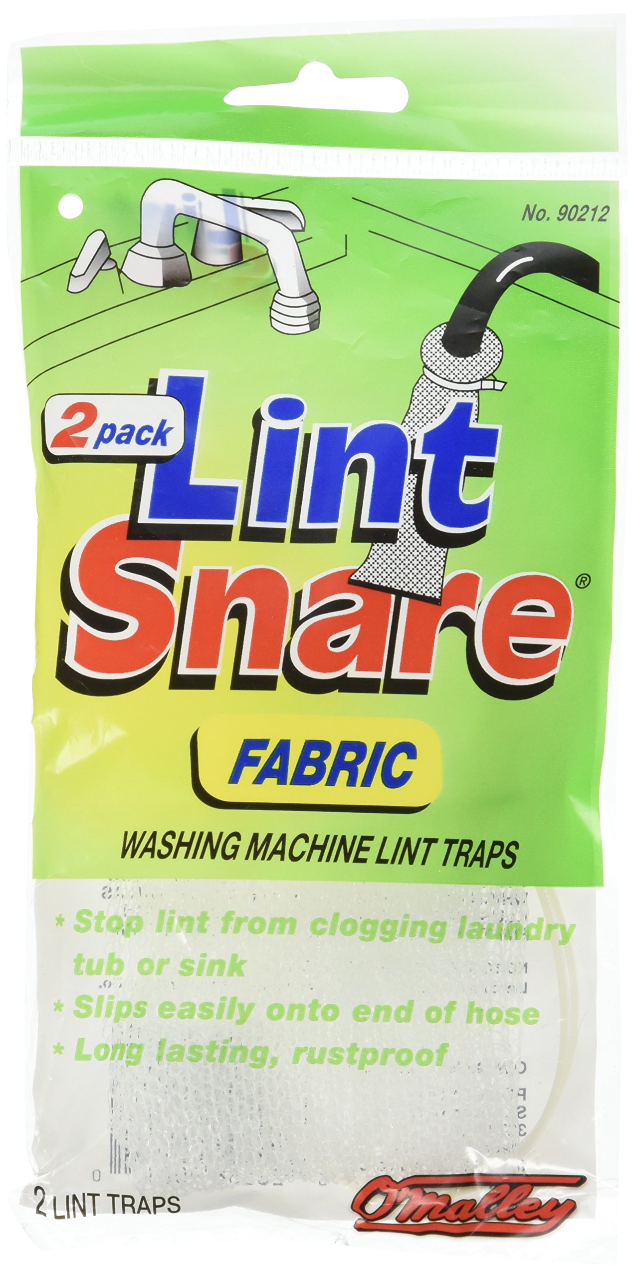 Lot of 12 Lint Snare ® Fabric Washing Machine Traps with Ties Clamps (6 Packs of 2)
