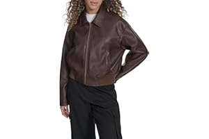 Levi's Womens Faux Leather Bomber With Laydown CollarJacket