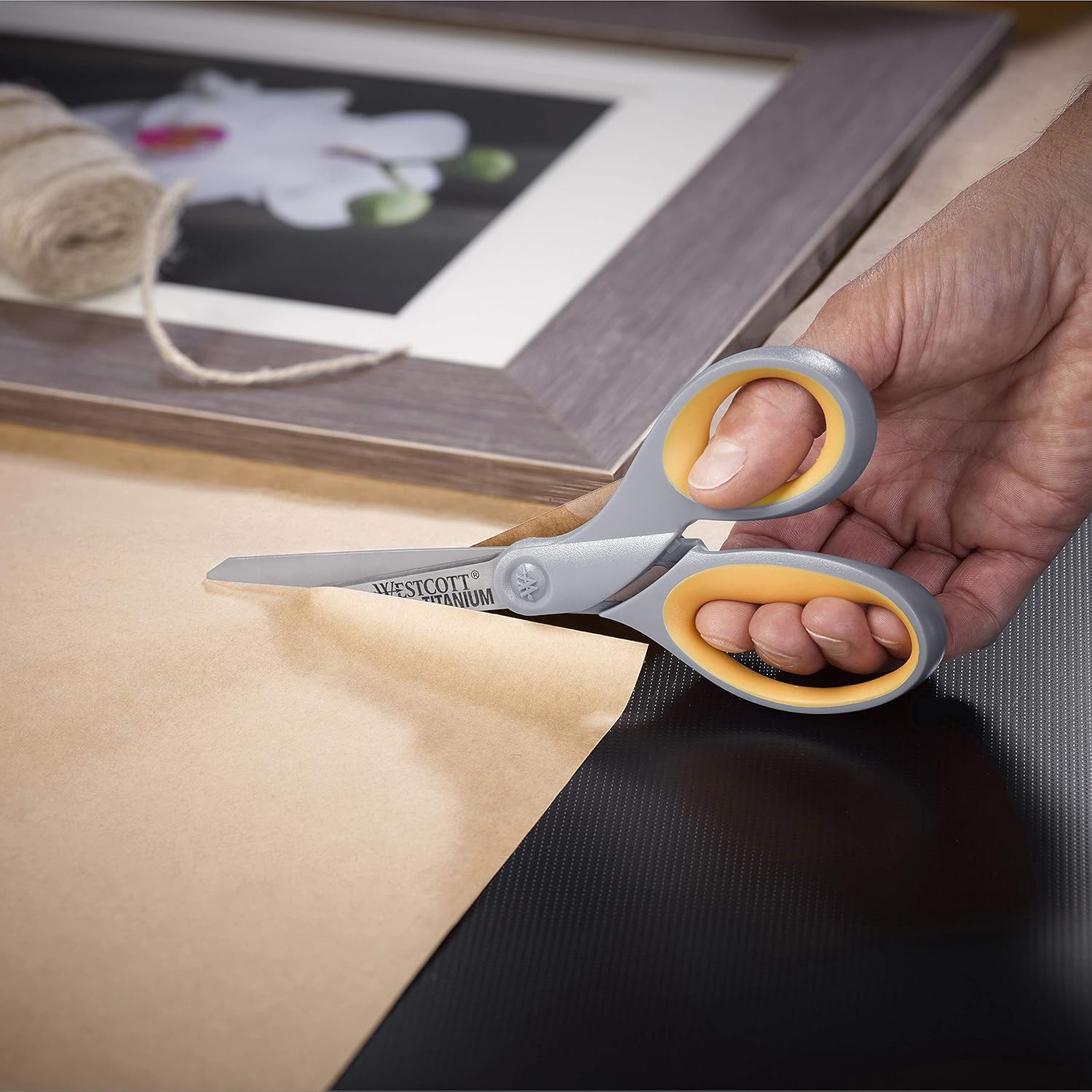 Westcott 8" Titanium Bonded Scissors, 2 Scissors, Gray/Yellow (13901) : Office Products