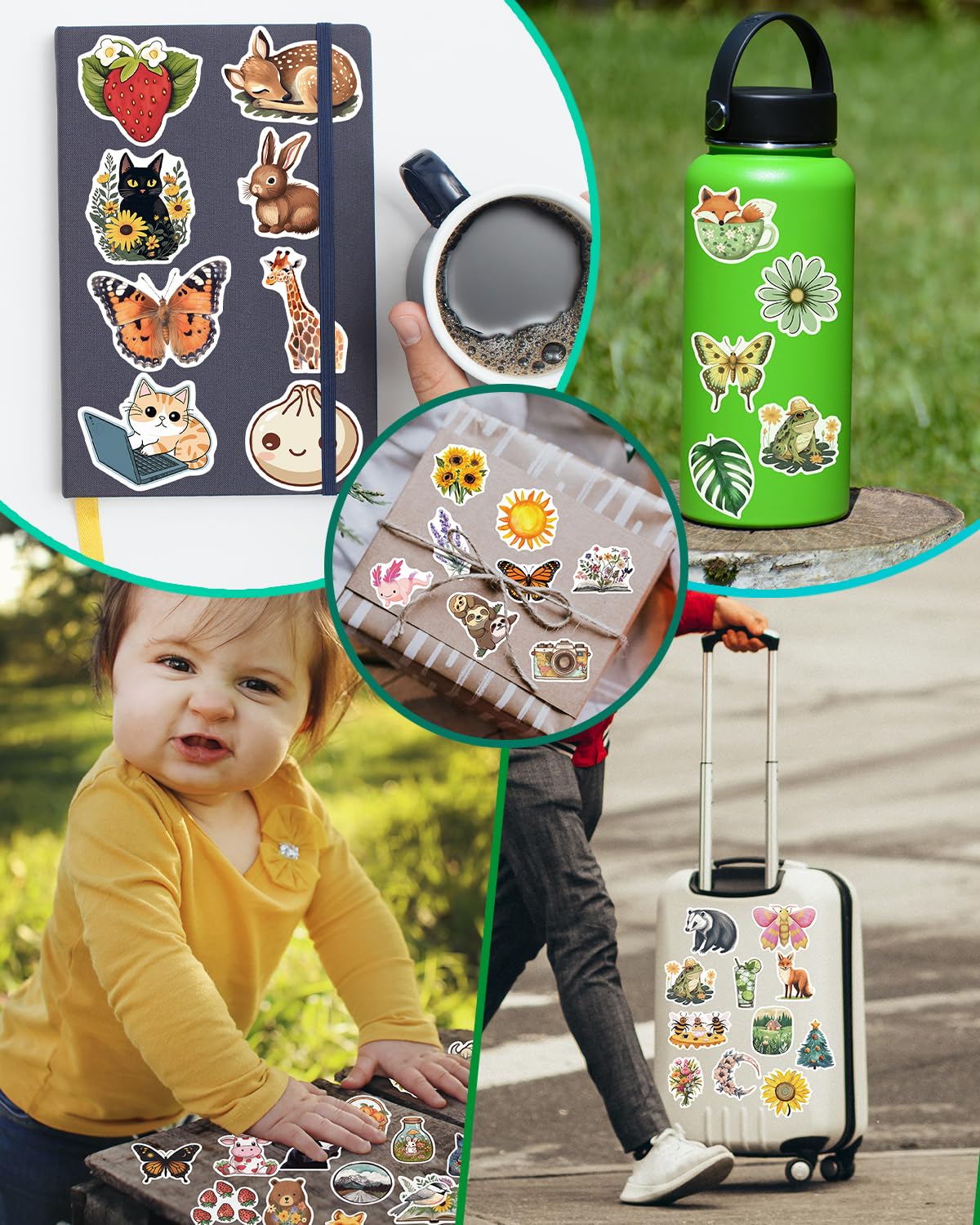 AOWDIAO 150 Pcs Aesthetic Stickers Pack - Waterproof, Durable Designs for Teens, Kids, and Adults - Ideal for Parties, Gifts, and School Projects