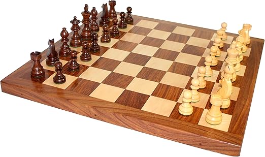 StonKraft 16 X 16 Collectible Rosewood Chess Game Board Set for Professional Players with Wood Crafted Pieces (Wooden)