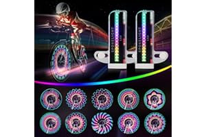 Tandarui Bicycle Wheel Lights, Bike Wheel Lights for Night Riding, Bike Spoke Light, Bicycle Accessories, 32Leds, 32 Patterns Waterproof, for Kids & Adult (Black-2packs)
