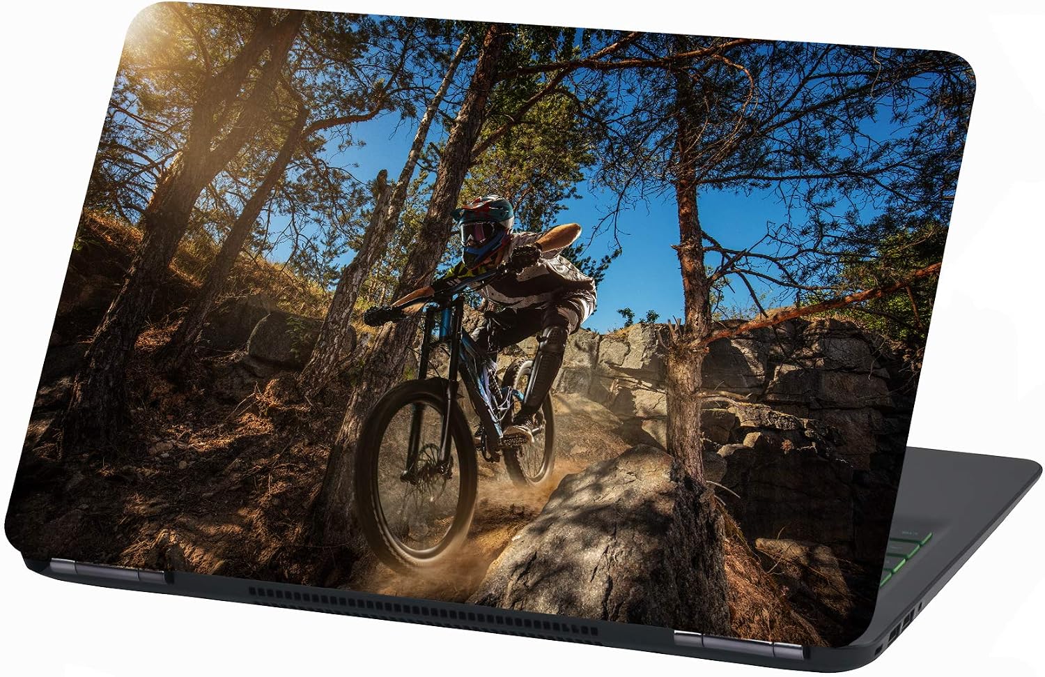 Laptop Film Cover Adventure Adhesive Film Notebook Sticker Protective Cover Self-Adhesive Vinyl Skin Sticker (13-14 Inches, LP18 Biker)