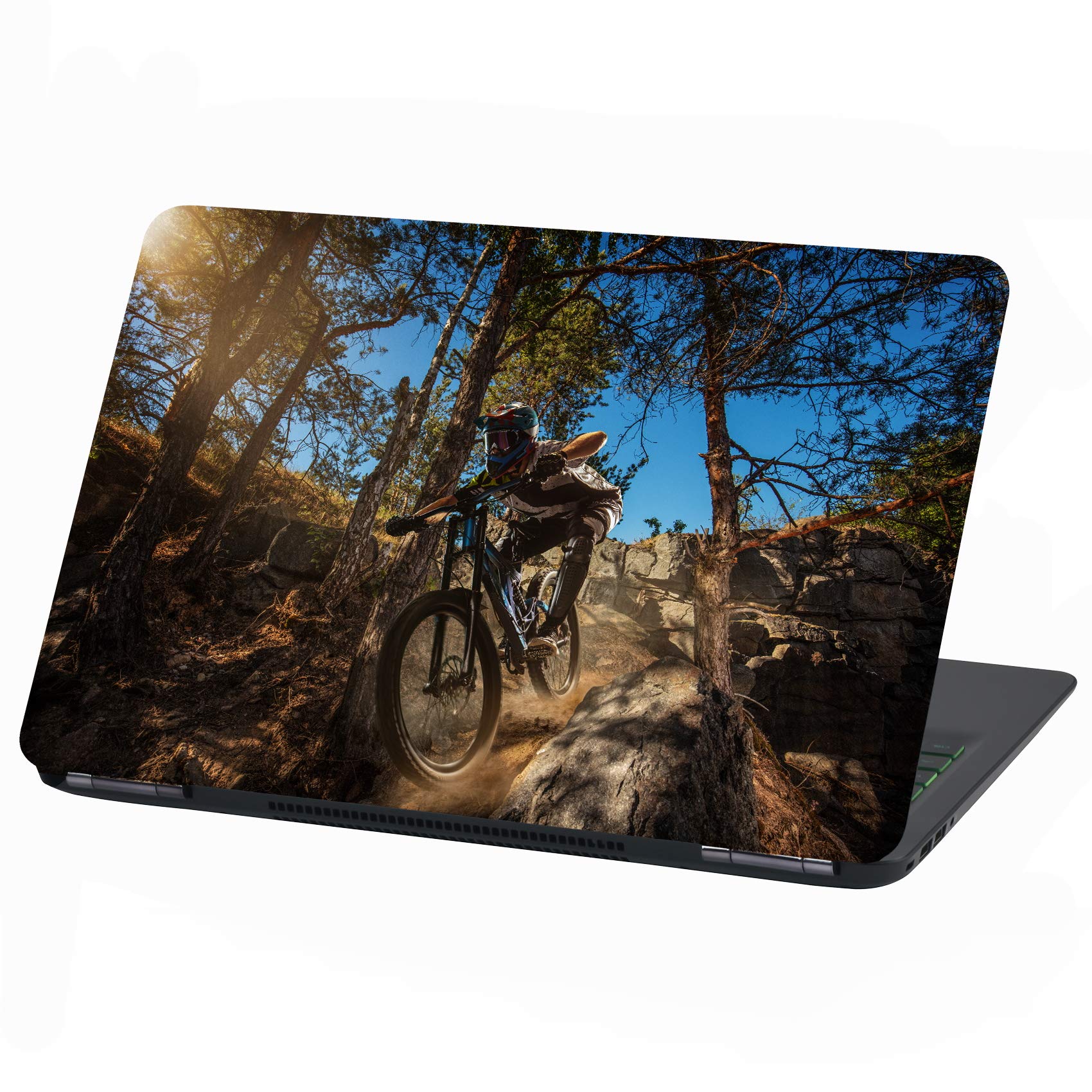 Laptop Film Cover Adventure Adhesive Film Notebook Sticker Protective Cover Self-Adhesive Vinyl Skin Sticker (13-14 Inches, LP18 Biker)