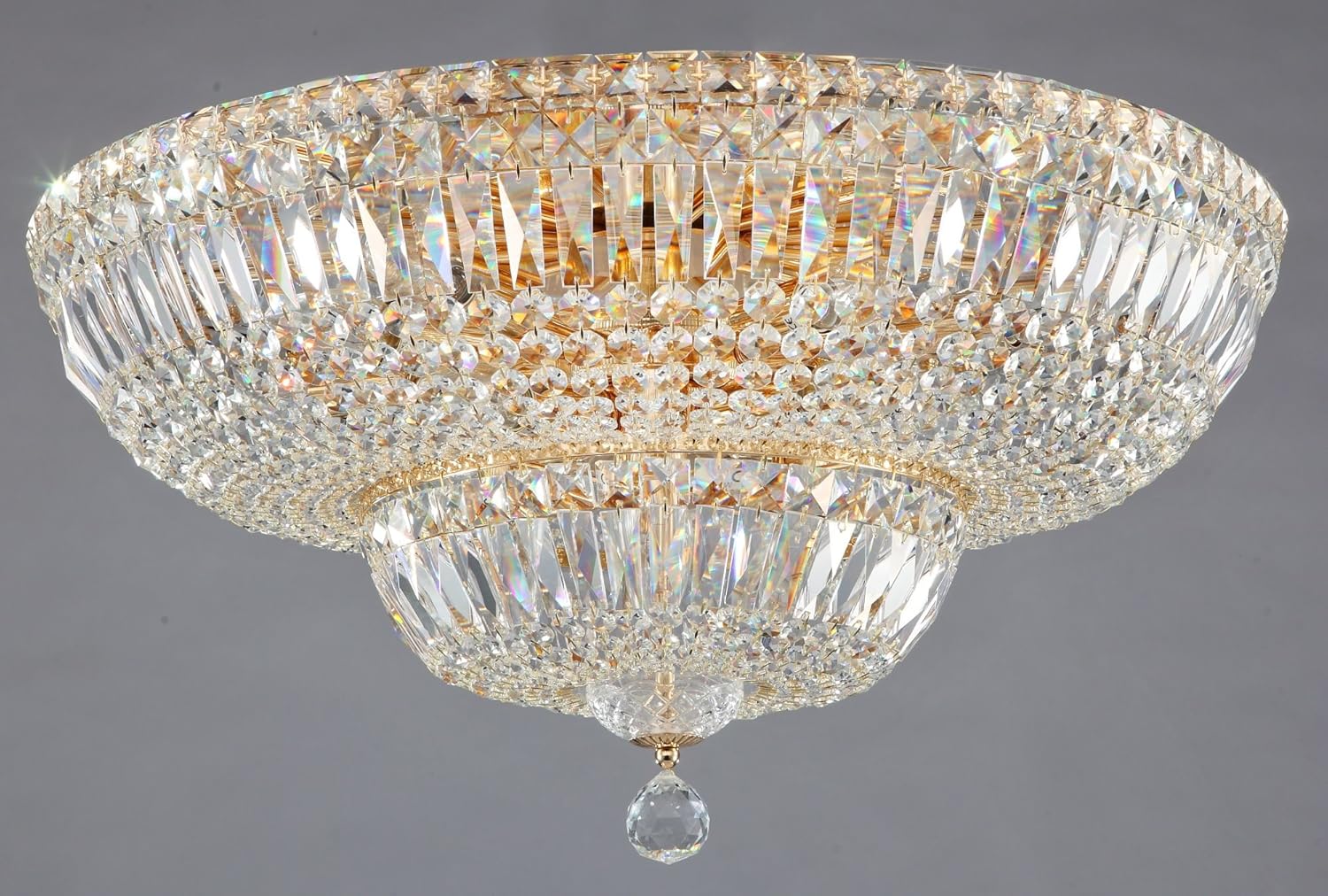 Diamant Crystal Luxury Round Chandelier, Gold Metal Frame, Crystal