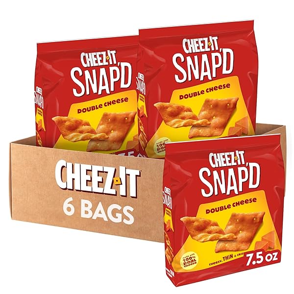 CHEEZ-IT SNAP’D CHEESE CRACKER CHIPS, THIN CRISPS, LUNCH...