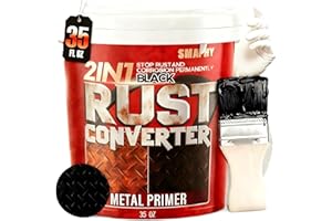SMAPHY 2 in 1 Rust Converter & Metal Primer (Black), 35 oz Ultra Automotive Heat-Stable Rust Reformer & Rust Encapsulator Paint for Car, Trailer, Truck Frame, Chassis, Mort, Long-Lasting Anti-Rust Inhibitor & Neutralizer with Protection, Permanently Stops Corrosion, Matte Black