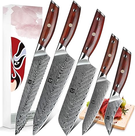 XINZUO 5PC Kitchen Knife Set 