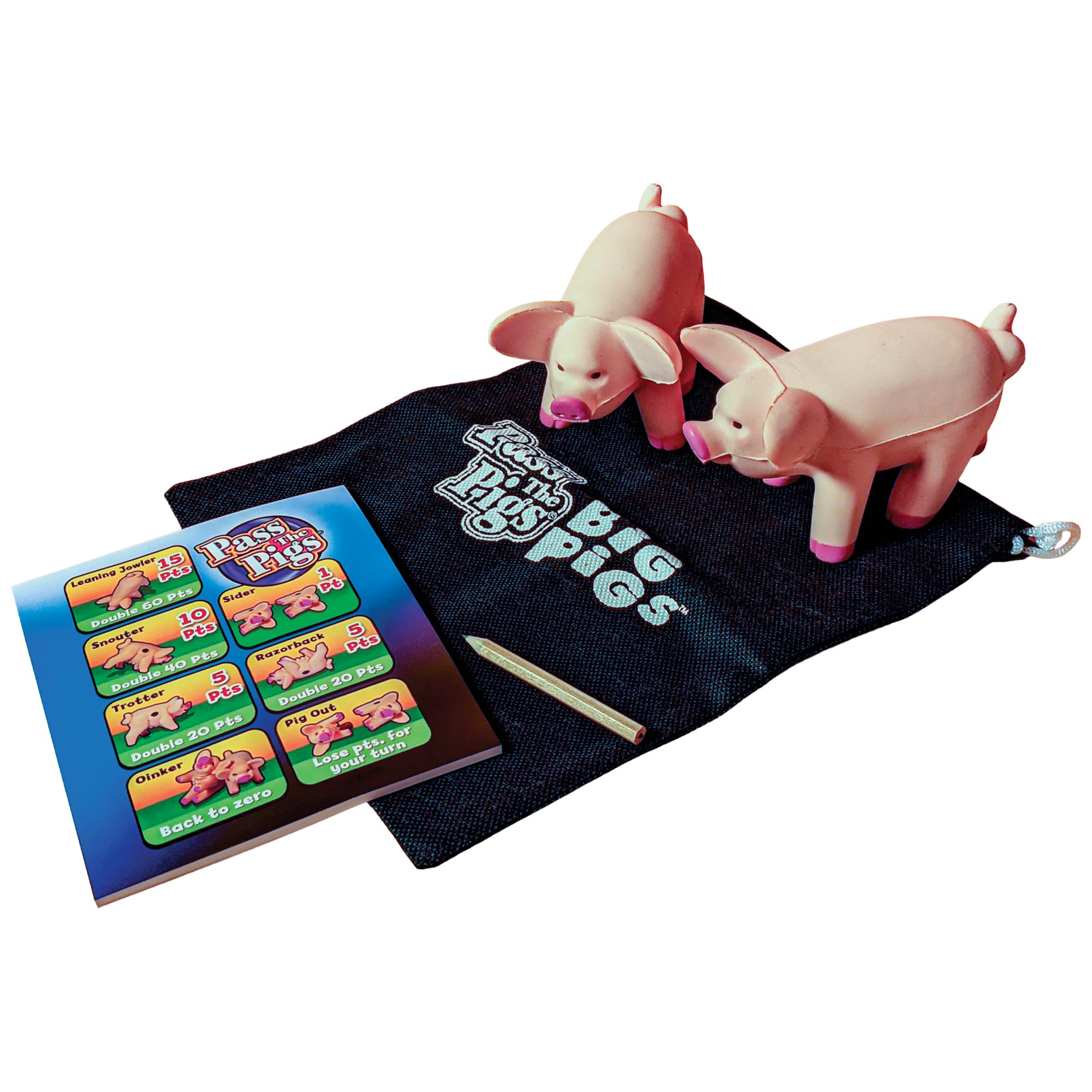 Pass The Pigs Big Pigs by Winning Moves Games USA, Hysterical Pig-Dice Rolling Game with Oversized Foam Pigs for 2+ Players, Ages 8 +
