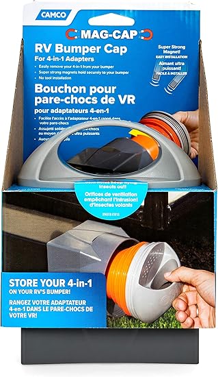 Amazon Com Camco Magnetic Cap Allows You To Conveniently Store Your 4 In 1 Adapter In Your Rv Camper Or Trailer Bumper During Travel Vented For Air Flow 40335 Automotive